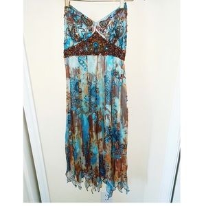 Sue Wong blue / brown dress size 2